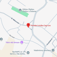 Mapa — provozovna Zbýšov u Brna, Masarykova 119